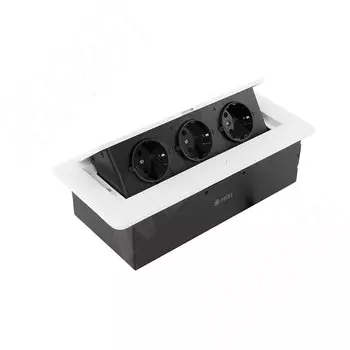 Выдвижной блок розеток, 265*118 мм, 3 розетки, белый (PU-S-3S-WH)