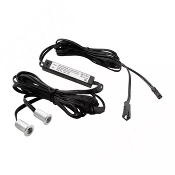 Выключатель инфракрасный (IR) на преграду, врезной, 2 датчика, хром матовый, 12/24V, 36/72W (SW1-DS-FM-2MCR)