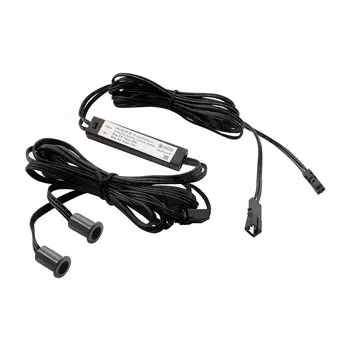 Выключатель инфракрасный (IR) на взмах руки, врезной, 2 датчика, черный, 12/24V, 36/72W (SW1-MS-FM-2BL)