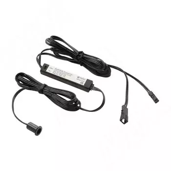 Выключатель инфракрасный (IR) на взмах руки, врезной, черный, 12/24V, 36/72W (SW1-MS-FM-1BL)