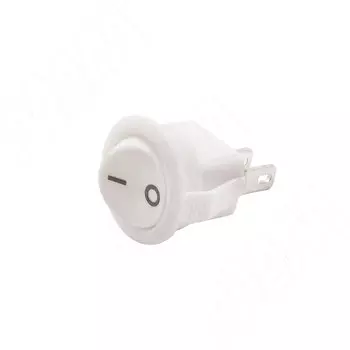 Выключатель круглый, врезной, клавишный, d=16,5 мм, белый (SW-SN-R)