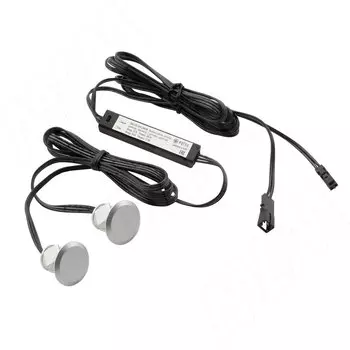 Выключатель сенсорный диммируемый, врезной, 2 датчика, хром матовый, 12/24V, 36/72W (SW1-TS-FM-2MCR)