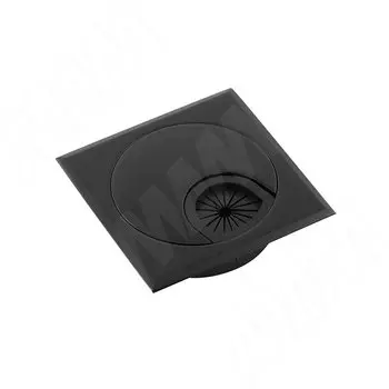 Заглушка кабель-канала, алюминиевая, квадратная, d=60 мм, черный (RND-RS-60.BL)