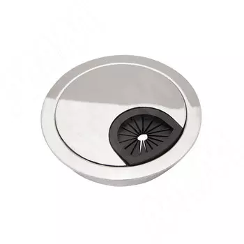 Заглушка кабель-канала, металлическая, круглая, d=60 мм, хром (361-60 CR)