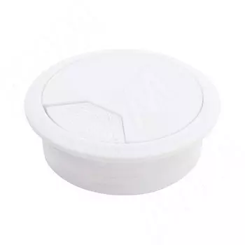 Заглушка кабель-канала, пластиковая, круглая, d=60 мм, белая (RTK008W)