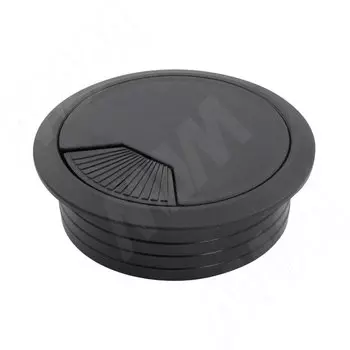 Заглушка кабель-канала, пластиковая, круглая, d=60 мм, черная (RTK008B)