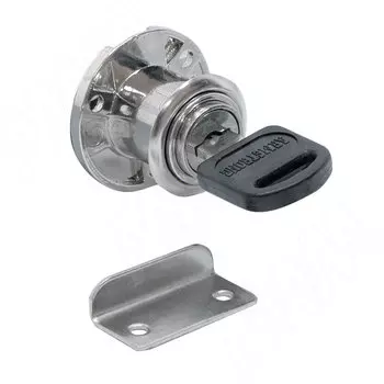 Замок для 1-ой двери, кнопочно-поворотный + отв. планка, хром (503-23 CR)