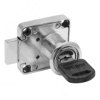 Замок для 1-ой двери, выдвижной, "одинаковые ключи", хром (KA 507-11 CR)