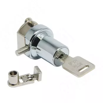 Замок-ручка для 1-ой двери, без сверления, выдвижной + отв. планка, хром (407-1/5 CR)