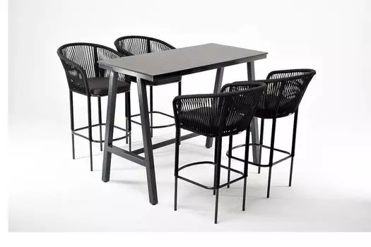 Барный комплект на 4 персоны Рио, темно-серый