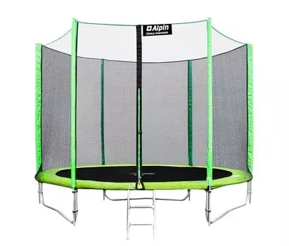 Батут ALPIN, 3,74м с защитной сеткой и лестницей