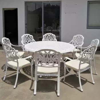 Комплект мебели из литого алюминия Patty 8 белый