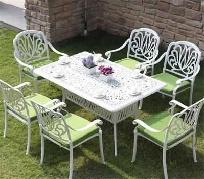 Комплект мебели из литого алюминия Rimini 6 white