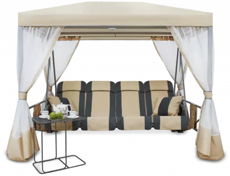 Беседка Премиум со столиком, бежевая