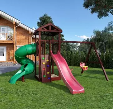 Детский игровой комплекс Панда Фани с винтовой трубой