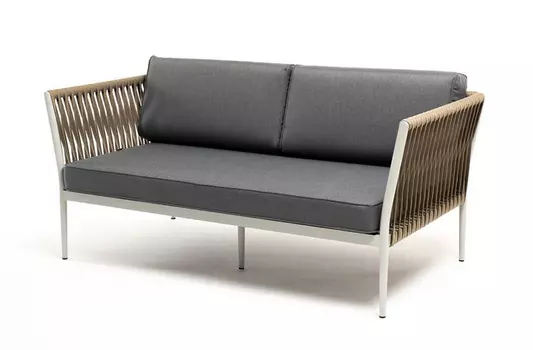 Диван 2-местный Касабланка из роупа, серо-коричневый
