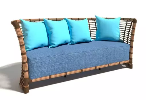 Диван 3-х местный из искусственного ротанга Бамбук