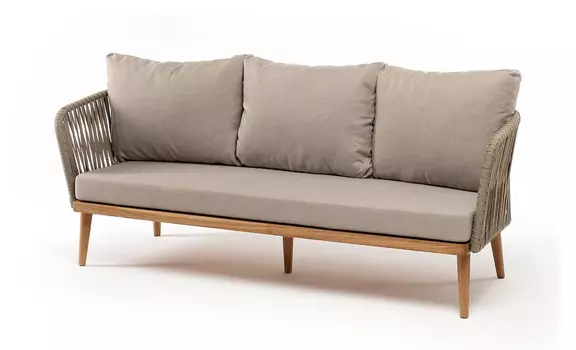 Диван 3-местный Мальорка из дуба, серо-коричневый