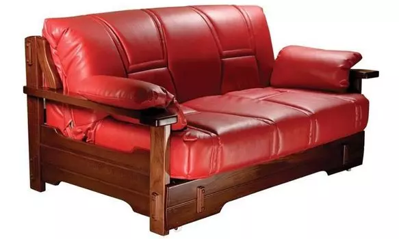 Диван аккордеон Брест с деревянными подлокотниками