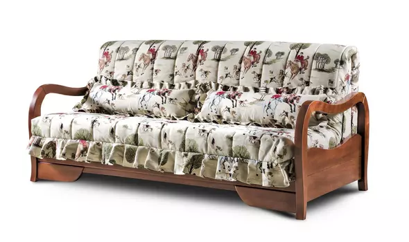 Диван аккордеон Гранада с деревянными подлокотниками