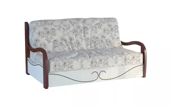 Диван аккордеон Лаэг с деревянными подлокотниками