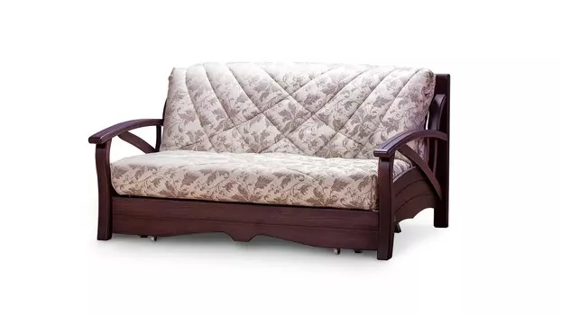 Диван аккордеон Нарцисс с деревянными подлокотниками