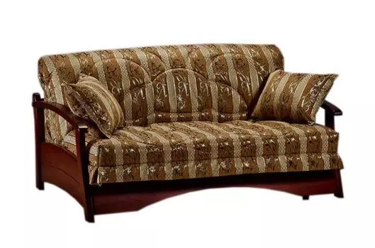 Диван аккордеон Профит с деревянными подлокотниками