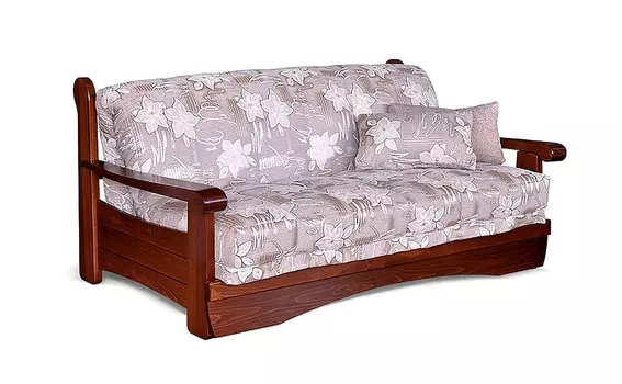 Диван аккордеон Рея с деревянными подлокотниками