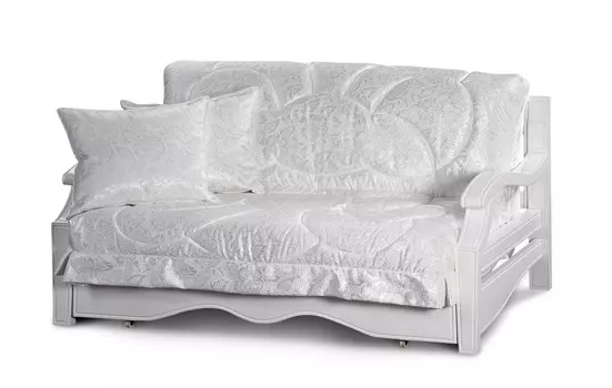 Диван аккордеон Тефия с деревянными подлокотниками