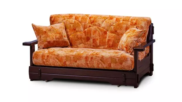 Диван аккордеон Япет с деревянными подлокотниками