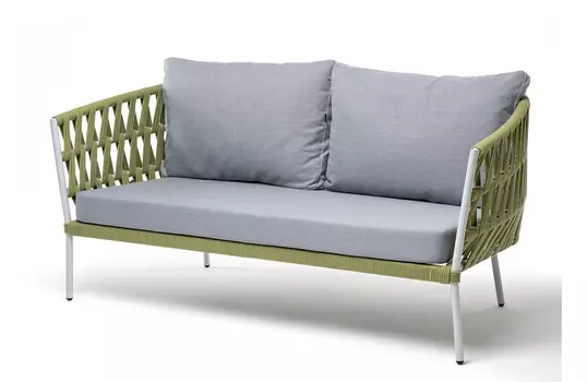 Диван двухместный Диего из роупа, салатовый
