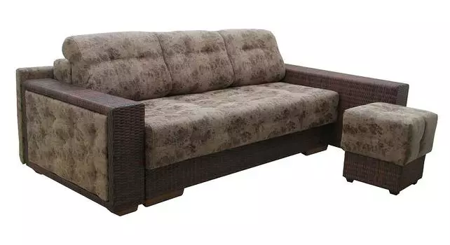 Диван тик-так Эдем-3 ротанг (Удлин. подлокотник)