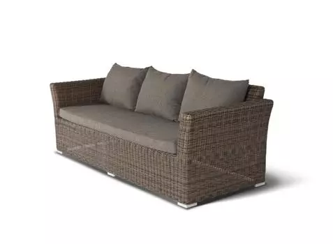 Диван трехместный из искусственного ротанга Капучино коричневый