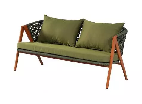 Двухместный диван из роупа Амстердам, зеленый