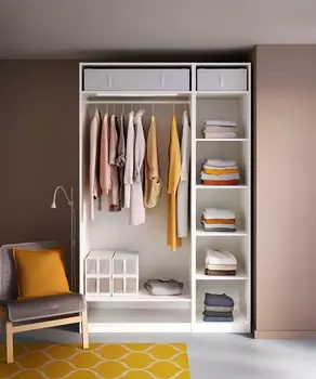 Гардероб PAX Пакс Икеа с 3 корзинами