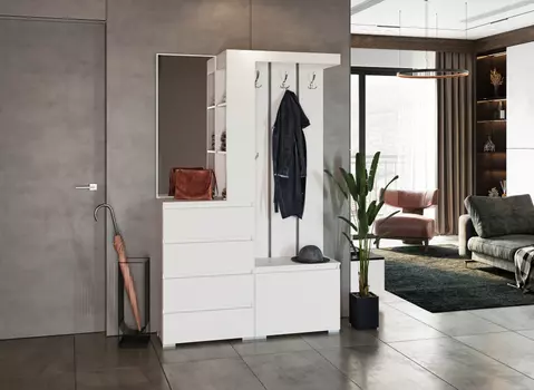 Прихожая Элла ПР-01 белый / белый