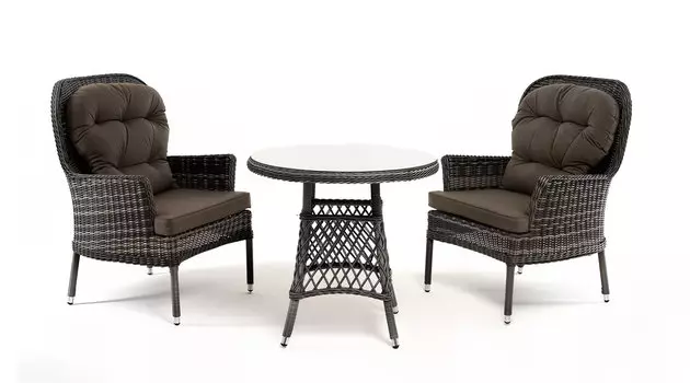 Кофейный комплект Алиса из искусственного ротанга, графит