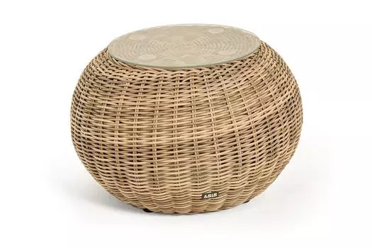 Кофейный столик Барселона из искусственного ротанга, соломенный