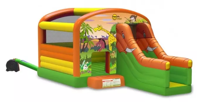 Коммерческий батут Сафари мега батут с горкой 1004N Happy Hop