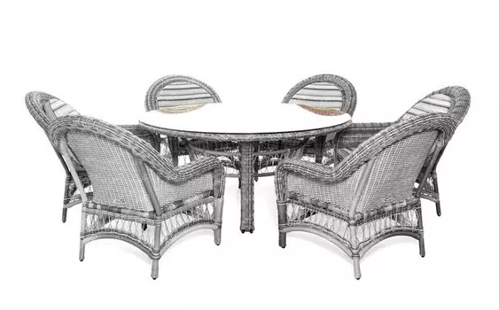 Комплект CHELSEA с круглым столом, серый