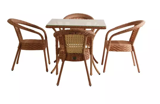 Комплект DECO 4 с квадратным столом коричневый