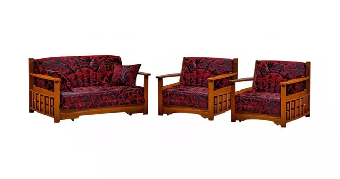 Комплект мягкой мебели Акила с деревянными подлокотниками