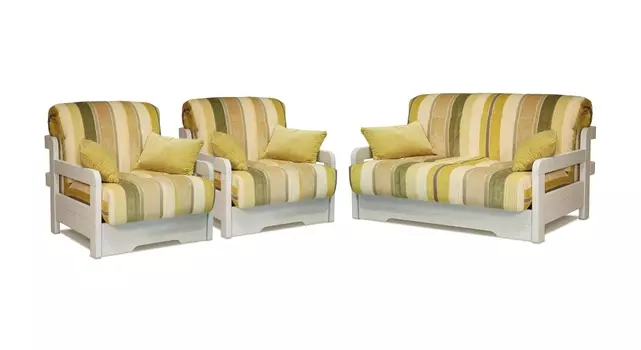 Комплект мягкой мебели Капелла с деревянными подлокотниками