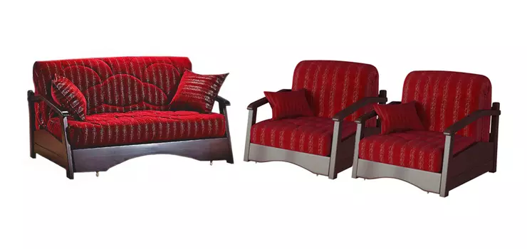 Комплект мягкой мебели Регул с деревянными подлокотниками