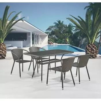 Комплект плетеной мебели T286A/Y137C-W53 Brown Афина