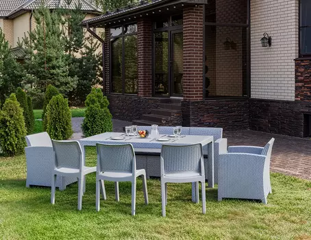 Комплект садовый с обеденным столом LANA DINING XL светло-серый