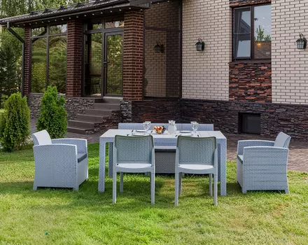 Комплект садовый с обеденным столом LANA DINING M светло-серый