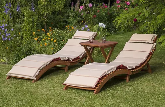 Комплект шезлонги и столик AFM-803A-T133 бежевый