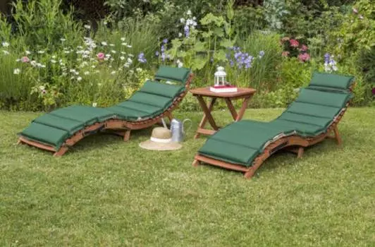 Комплект шезлонги и столик AFM-803A-T133 зеленый/бежевый