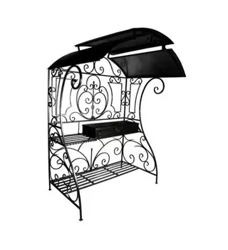 Кованый мангал для дачи с крышей Фазенда